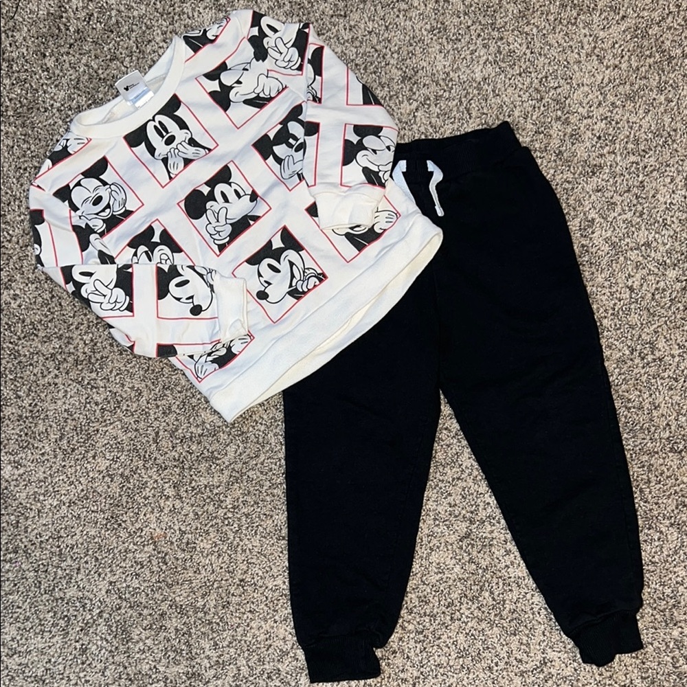 Disney Black Jogger Sweatpants with Tapered Legs